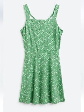 Nine Britton Green Floral Square-Neck Mini Dress